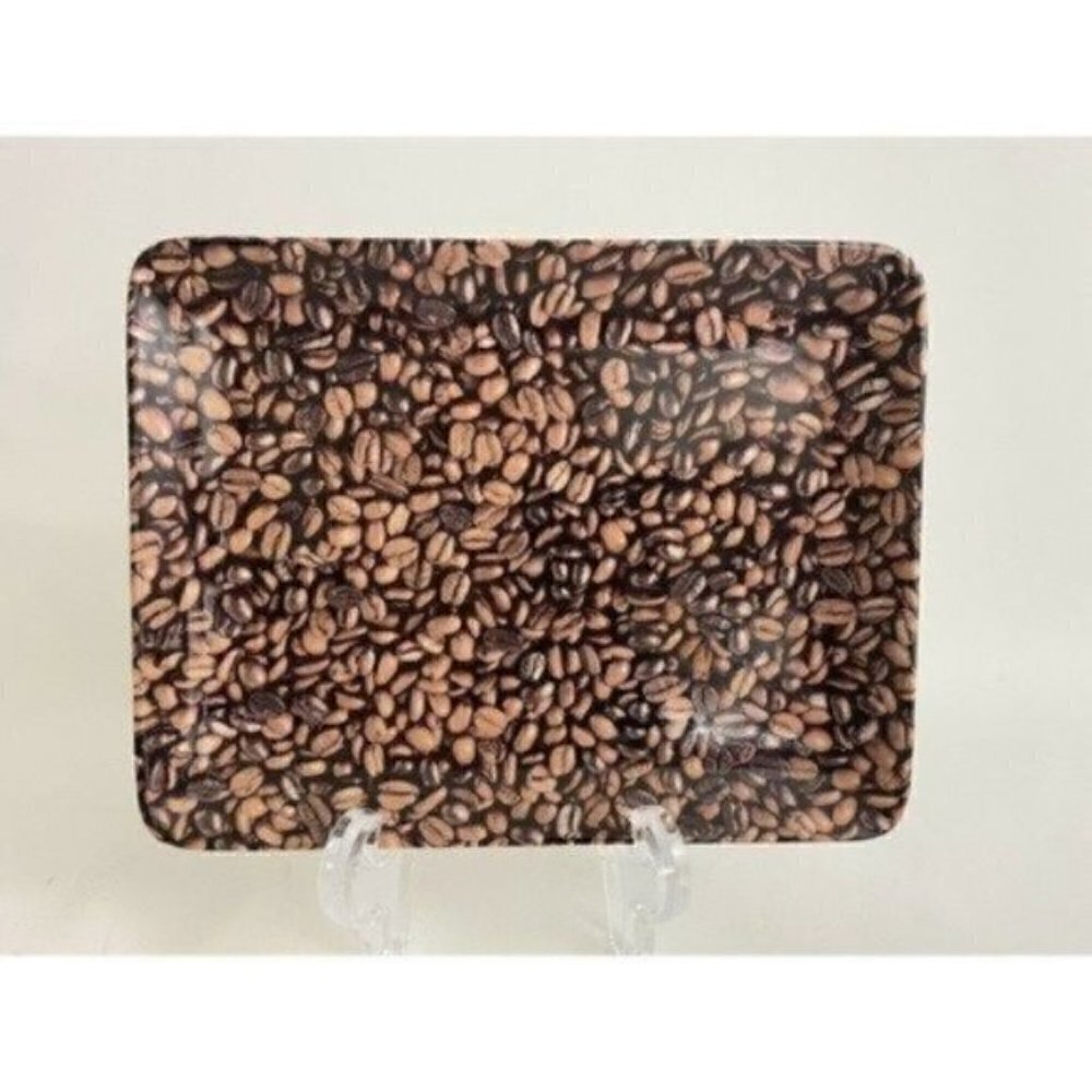 Starbucks Espresso Serving Trinket Plate Coffee Beans 9” X 7” 2007 Collectible